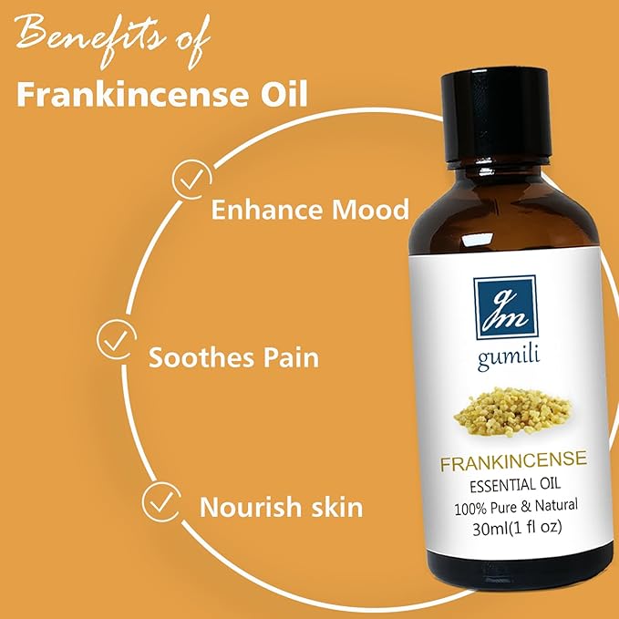 Frankincense Essential Oil 1 Oz, 100% Pure Frankincense Qil for Aromatherapy Diffuser, Skin, Face, Roll On, DIY Balm