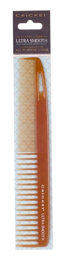 Cricket Ultra Smooth Hair Cutting and Styling Comb Set - Argan, Olive Oil, and Keratin Infused Combs - Frizz Control, Shine Enhancement, and Manageability