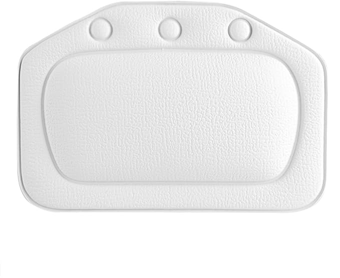 Bath Pillow, Bathtub Head Neck Support, Soft Foam Padded Spa Tub Headrest Back Shoulders Support Cushion Bathroom (White)