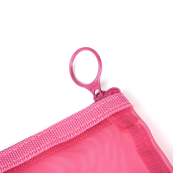 Patu Mini Zipper Mesh Bags, 4" x 5", Size S / A7, 5 Pieces, Beauty Makeup Lipstick Cosmetic Accessories Organizer, Small Travel Kit Storage Pouch, Pink