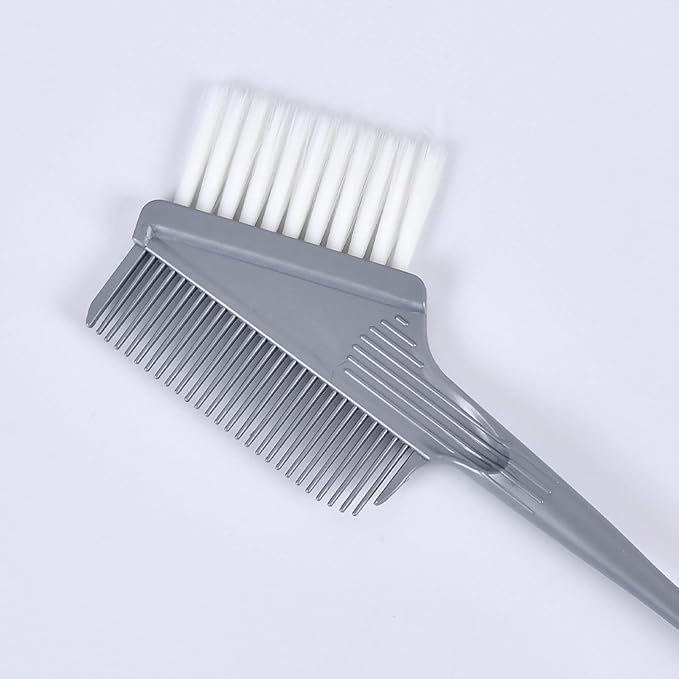 GRIMSON 2-in-1 Hair Color Brush Set - Professional Dual-Sided Coloring Brush & Comb for Salon & Home Use - Even Application for Highlights, Root Touch-Ups & Full Color (3-Piece Set)