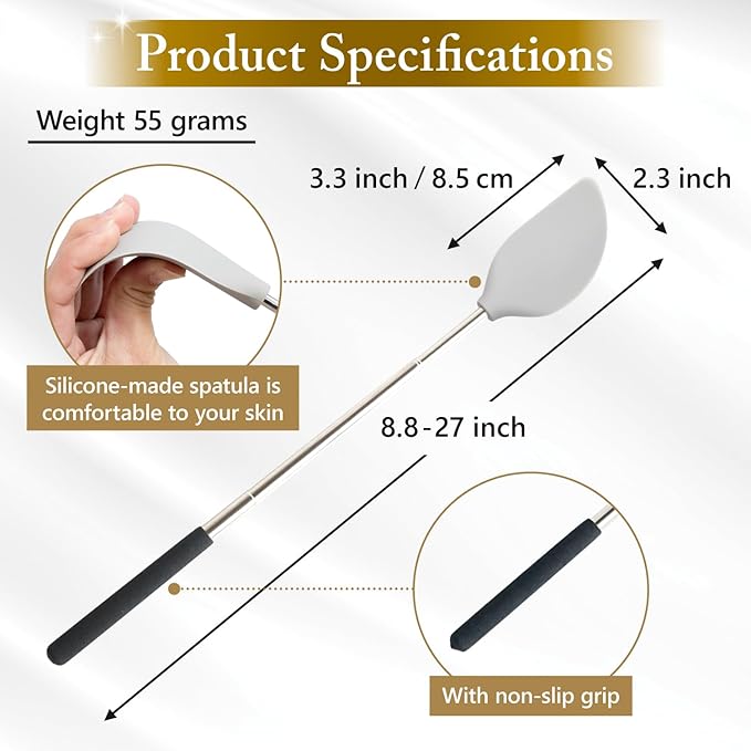 Cream Applicator for Back Telescopic Easy to Clean Applies Creams, Sunscreens, and Ointments (Accurate Application)