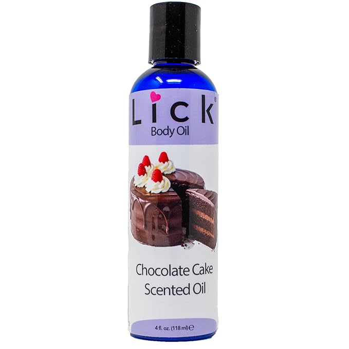 LICK Chocolate Cake Dessert-Inspired Scented Body Oil – Fast-Absorbing Daily Hydration with Almond Oil & Vitamin E – 4 oz