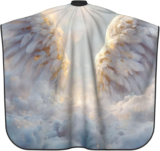 Soft Angel Wings Over Snowy Clouds Hair Cutting Apron,Salon Barber Apron For Adult