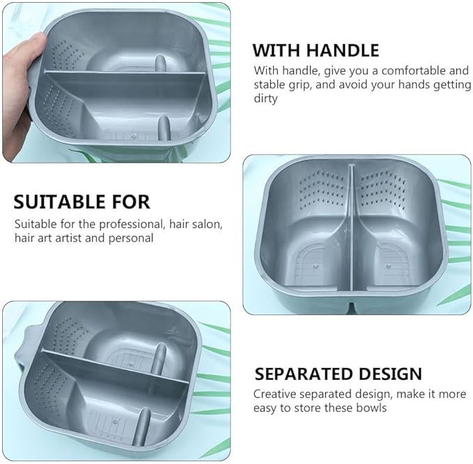 Hair Dye Mixing Bowls Double Set with Handle 6.81 Inch Hair Color Bowls for Salon and Home Use Coloring and Highlighting Tool