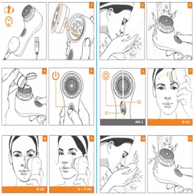 CIarisonic Mia 2 Facial Cleansing System, 2 Speed Settings, Sensitive Brush Head (Sea Breeze)