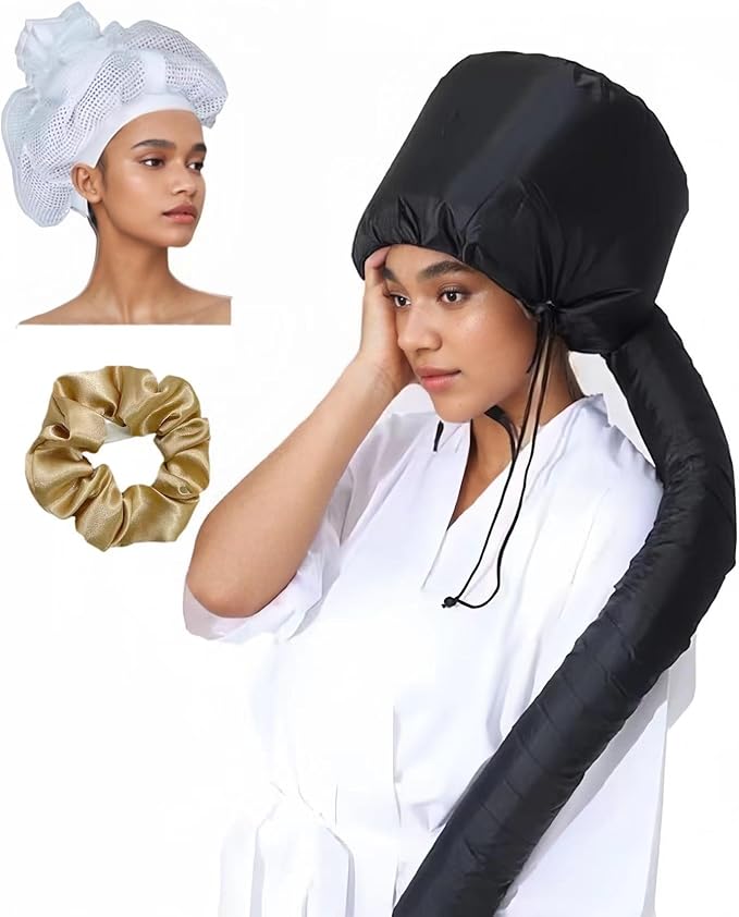 Hair Dryer Bonnet with Plopping Net,Hair Drying Bonnet for Blow Dryer,Portable Home Deep Conditioning Hair Care Hot Cap，Speed Up the Drying