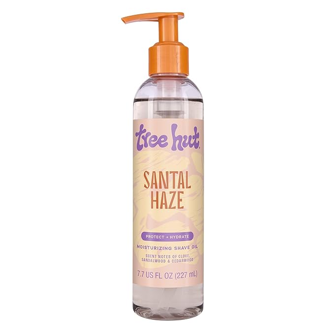 Tree Hut Santal Haze Moisturizing Shave Oil, Gel-to-Oil Formula, Ultra Hydrating Barrier for a Close, Smooth Shave, For All Skin Types, 7.7 fl oz
