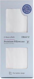 Maas & Bath Ergo Z Pillowcase - Premium Breathable Pillow Case for Quality Sleep, Made with Machine Washable Non-Peeling Cotton Fabric, Easy-Open Hidden Zipper, Non-Toxic & Odorless (2 Pack)