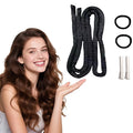 Heatless Curling Rod Headband, 63inch Black Long Heatless Curls Headband, Soft Hair Curlers to Sleep In (Black Thick)