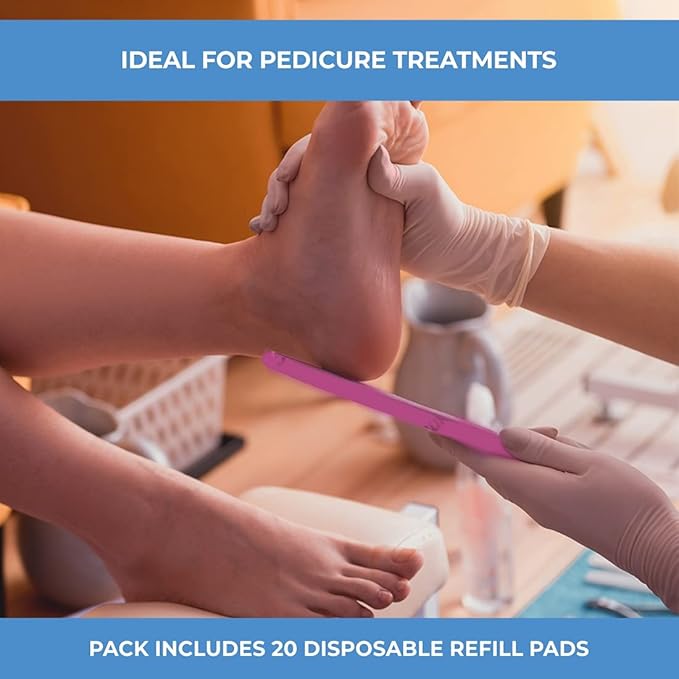 ForPro Professional Collection Amazing Pedi System Refill Strips, White, 80 Grit, Pedicure File Refills, 5” L x 2.5” W, 20-Count