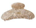 Wenlly large tortoise shell claw clip, 4.1 Inch cellulose acetate hair claw clips, marble non-slip strong hair hold barrettes for women and girls, Beige