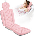 Full Body Bath Pillow for Bathtub, Thick Bathtub Cushion with Laundry Bag, Luxury Tub Pillow for Bath for Headrest Neck and Back Support Pink 56" x 16"