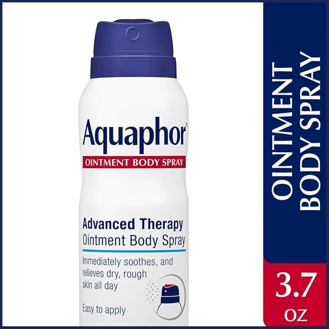 Aquaphor Advanced Therapy Ointment Body Spray, Fragrance Free, Hypoallergenic, Spray Moisturizer for Dry Skin, Moisturizes and Heals Dry, Rough Skin, 3.7 Oz Can (Pack of 2)