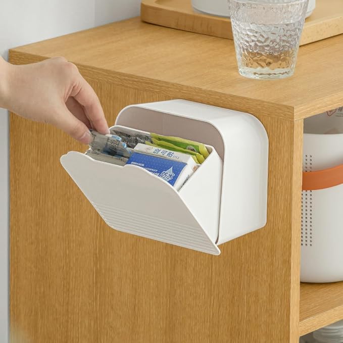 Poeland Wall Mounted Storage Box Small Item Organizer Sanitary Napkins Holder