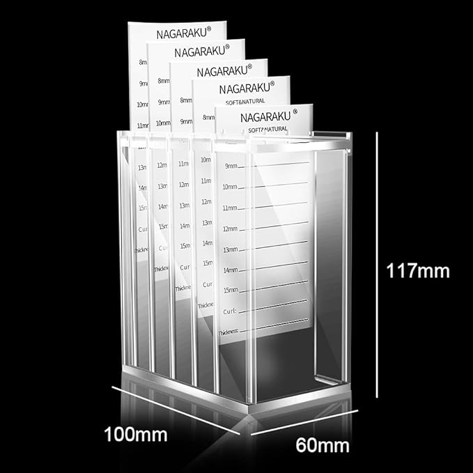 NAGARAKU Magnetic Lash Extension Storage Box, False Eyelashes Organiser Box 5 Layers Dustproof Eyelash Extensions Storage Volume Lash Makeup Tools Case Transparent Box with Magnetic Eyelash Plate