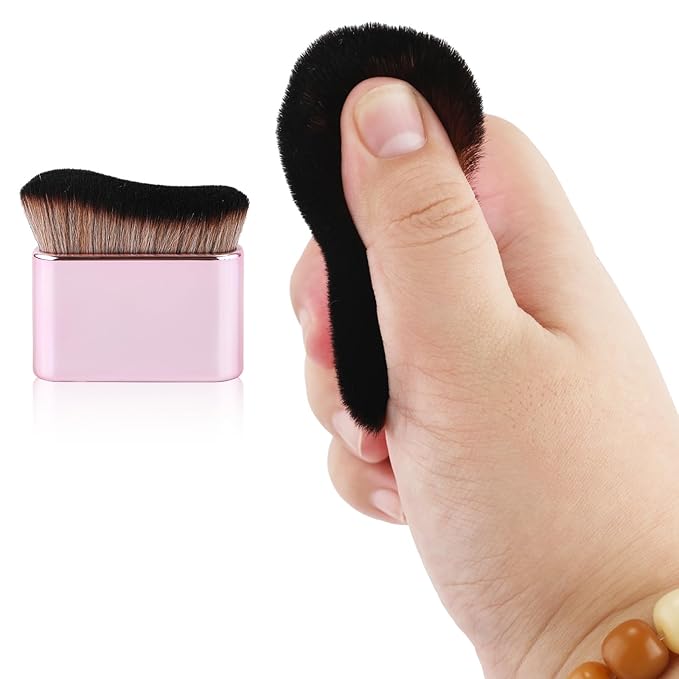 Self Tanning Brush, Self Tanner Applicator Blend Brush for Beauty Tan Bronzer, Foundation Makeup Spray Tan Blending Body Brushes for Face Leg(Rose Pink)