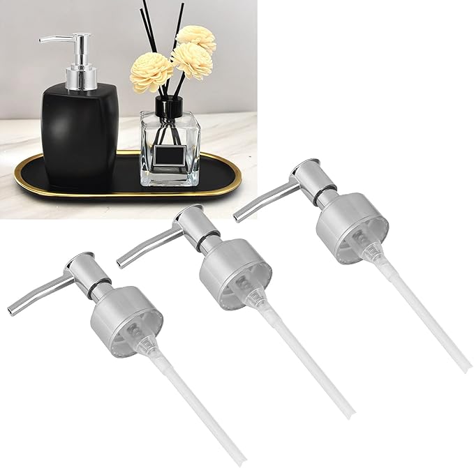 Perfume Bottle Pump Shampoo and Conditioner Bottle Nozzle Shower Gel Bottle Spray Nozzle Kit ABS Material with 360 Degree Rotation for Soap Lotion Massage Oil Bottle Accessory