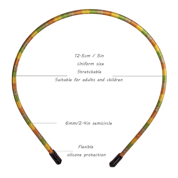 minihope Skinny Multicolor Headbands - Assorted Colors for All Hair Types - Instant Style, Pain-Free Wear - Durable, Adjustable, 4 Pack - Women, Men, Boys, Girls.
