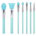 7Pcs Silicone Makeup Brush Applicator, Jelly Brush For Face Mask, Makeup Brush Kit, Resin Brushes Applicator, Face Cream & Mask Applicators Kit for UV Epoxy Art, Lip Eye Cream Blending Tool (Green)