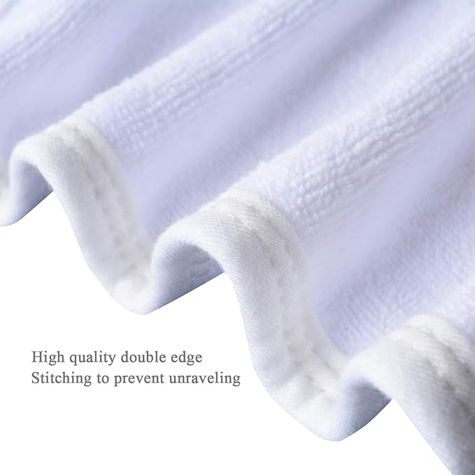 Microfiber Facial Cloths (Facial Towels), 8 Pack (12 x 12 inch), Super Absorbent, Quick Drying Fast, Soft, Eco-Friendly, for Facial Wash Cleansing, Make-up Removal, Baby and Travel (White)