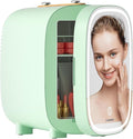 DF01A Skincare Fridge, With 3-Level Dimmable LED Light Mirror, Low Noise 4L Makeup Fridge for Skincare, Cooler & Warmer, Portable Design for Multiple Uses - Bedroom, Office, and Car