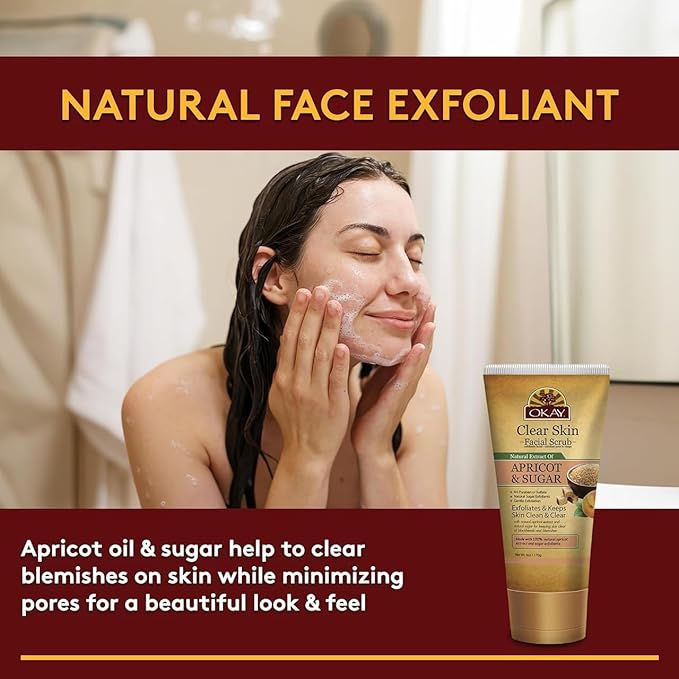 OKAY Pure Naturals Apricot & Sugar Facial Scrub - 6 oz / 170 ml
