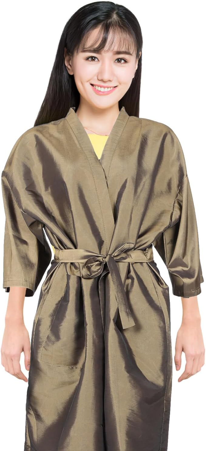 Hairdressing Client Gown Cape for Beauty Salon Barber Shop Comfortable Easy to Clean Hair Cutting Cape for Home Use Stylish Gold