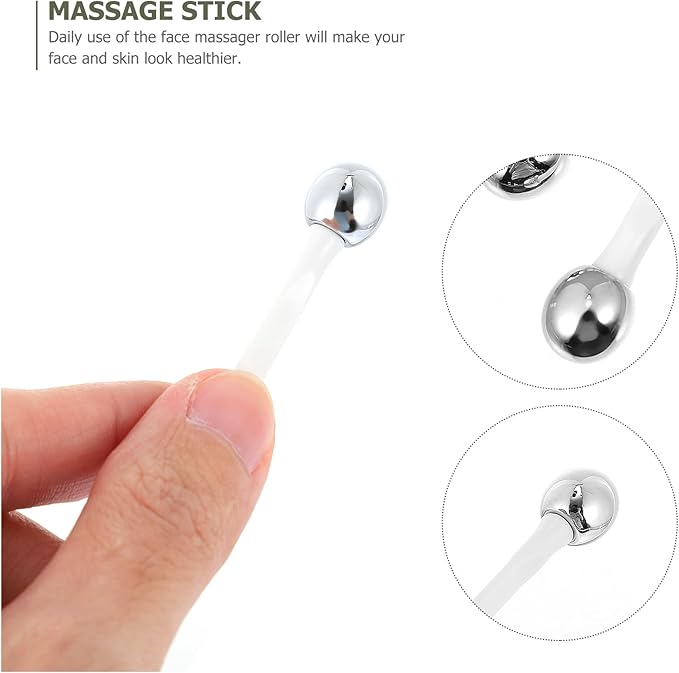 EXCEART 6pcs Eye Cream Applicators Face Eye Roller Massage Care Applicator Wand Stick Metal Cream Roller Wand