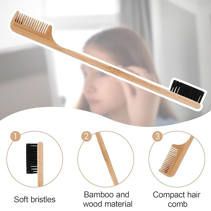 Hair Dye Comb Color Stick with Brush - Root Touch Up Set, Instant Gray Hair Coverage, Cover Hairline Precisely & Naturally, Portable Grey Hair Concealer for Men Women, Sweatproof - Black