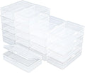 19 Pack Rectangular Clear Plastic Storage Containers Box with Hinged Lid for Beads and Other Small Craft Items (5.7 x 3.35 x 1.38 inch)