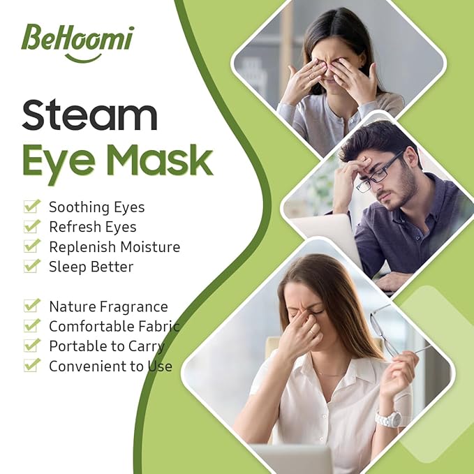 Steam Eye Mask, 10Packs Heated Eye Mask, Self Heating Disposable SPA Warm Compress for Eyes Sleep Mask, Travel Essentials & Relaxation Gifts, Valentine's Day Gifts (Green Tea Scent)