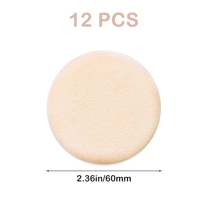 Powder Puff For Face Makeup Setting 12 PCS Mini Pressed Loose Powder Body Make Up Sponge Blending Applicator Cosmetics Small Velour Beauty Press Foundation Pads Wet And Dry Makeup