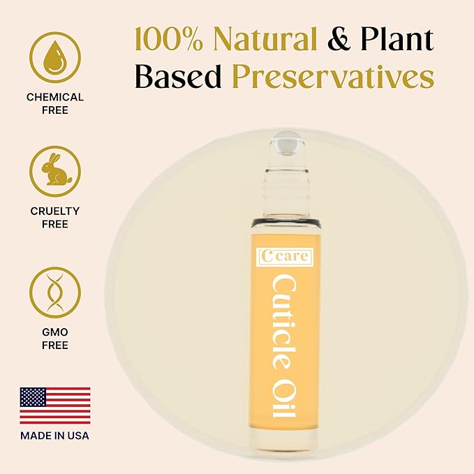 C CARE Sweet Almond Roll-On Cuticle Oil | Natural Revitalizing Hydrating Nail Oil For Repaired Cuticles Overnight | Remedy For Damaged Skin And Thin Nails | Paraben Cruelty Free Formula | 10ml
