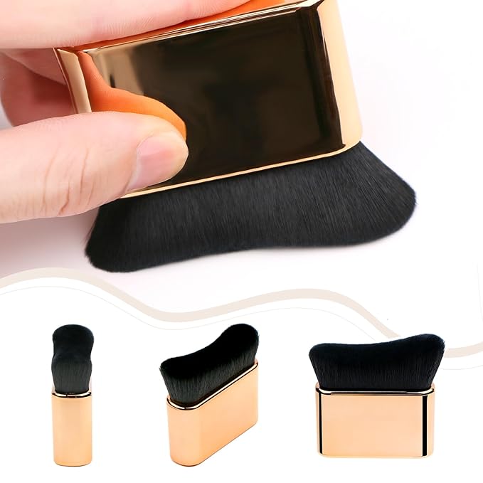 UNIMEIX Self Tanner Brush Sunscreen Body Makeup Brush Kabuki Blend Applicator Spray Tan Blending Beauty Brush for Body Coverage Perfector (LightGold)