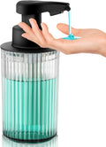 Automatic Soap Dispenser Liquid Touchless: 9oz Black Plastic - Rechargeable Electric Smart Auto Hand Soap Dispenser - Dish Bathroom Kitchen
