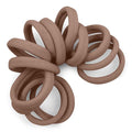 Cyndibands Seamless Hair Ties - Light Brown - Gentle Hair Ties No Damage, Standard Size 1.5 Inch, Soft and Stretchy Nylon Fabric Ponytail Holders - 12 Count