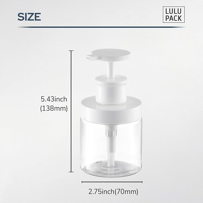 Pump Bottle Dispenser for Soap - 8 oz Plastic Empty Container for Shampoo and Conditioner - Refillable Lotion Jar for Shower and Hand Soap - Wide Mouth Wash Bottle for Bathroom 250ml Clear