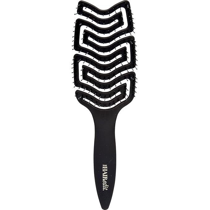 The Hair Edit Detangle & Massage Brush Wet & Dry Brush With Ergonomic Paddle, Non Slip Grip Scalp Massager with Soft Flexible Bristles, Anti-Breakage Hairbrush for Thick, Curly, Straight, Fine Hair