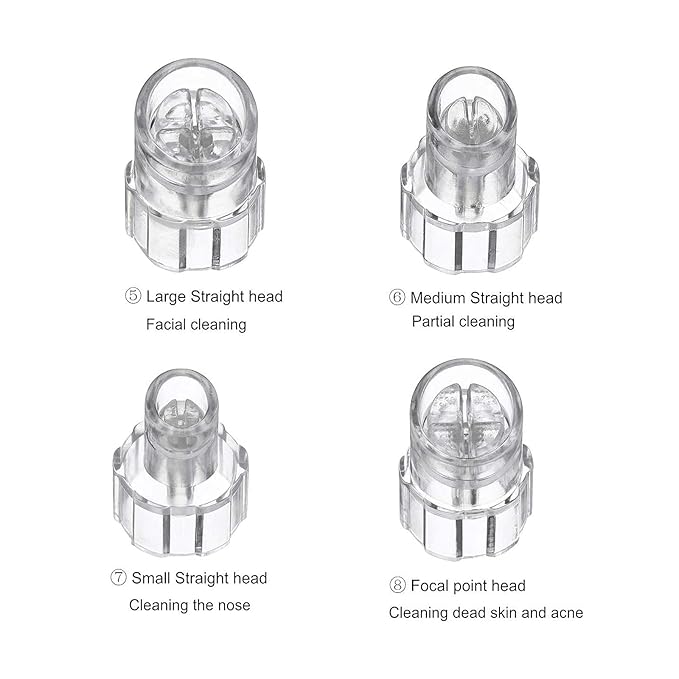 Elitzia Plastic Microderma Heads Facial Aqua Peel Tips Water Peeling Caps Facial Care Skin Cleaning Tool Beauty Machine Replacement Spare Parts 8pcs Per Set （Transparent）