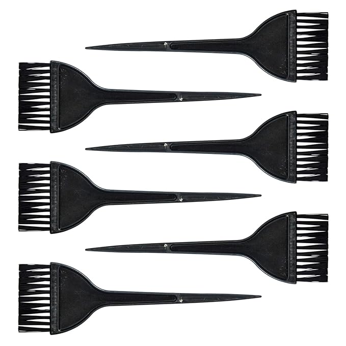 6-Pack Hair Dye Brushes - Reusable Applicator Brushes for Hair Stylists, Salon Use, and Home DIY Dyeing for Men and Women (6 Pack)