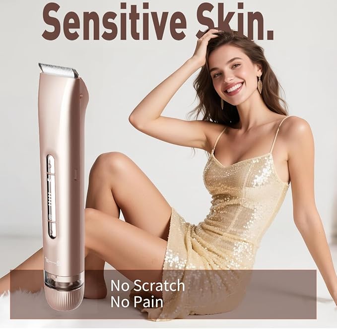 Bikini Trimmer for Women,2 in 1 Womens Electric Razors,Dual Head Shaver for Women Lady Facial Pubic Legs Private Area Body Hair,IPX7 Waterproof Wet & Dry