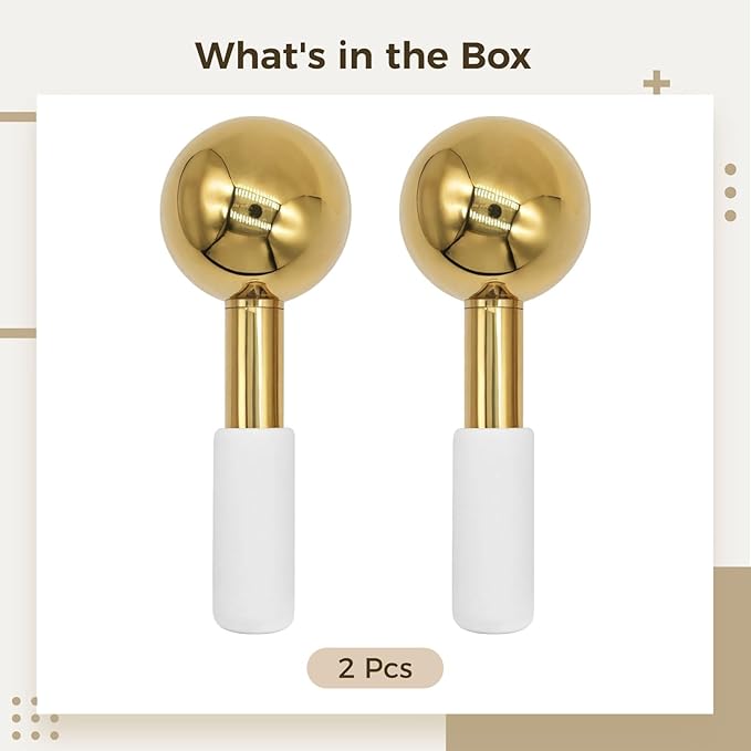 Ice Globes, Face Lifting Tool, Stainless Steel Facial Ice Globes, Firming And Skin Care Ice Ball, Reduces Dark Circles And Puffiness, Metal Easy Cleaning