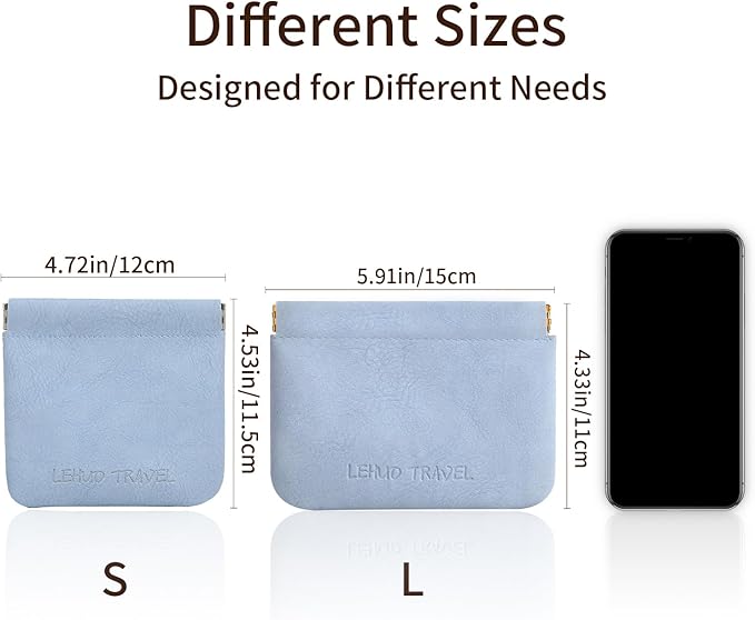 RIGHT AWAY 2 PCS Small Makeup Bag for Purse,Mini Cosmetic Organizer Make Up Bag for Women,Squeeze Coin Purse Pouch,Portable Tiny Makeup Pouches for Cosmetic Accessories,Lipstick, Jewelry, Card, Coins