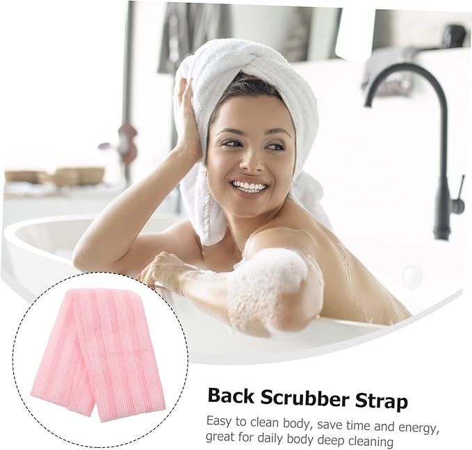 Portable Exfoliating Back Scrubber Strap Dual-Sided Bath Wash Cloth for Deep Cleansing and Relaxation Eco-Friendly Material Travel-Friendly Design for Home Use Go Bathing