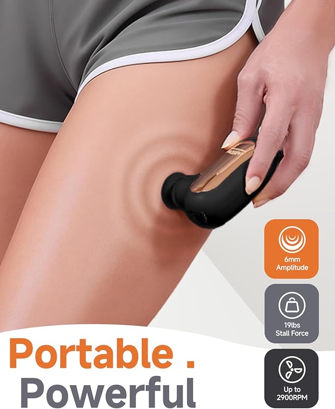 Mini Massage Gun, Deep Tissue Small Muscle Massager for Pain Relief, Travel Massage Gun for Neck Shoulder Thigh Back, Handheld Massager for Office, Birthday
