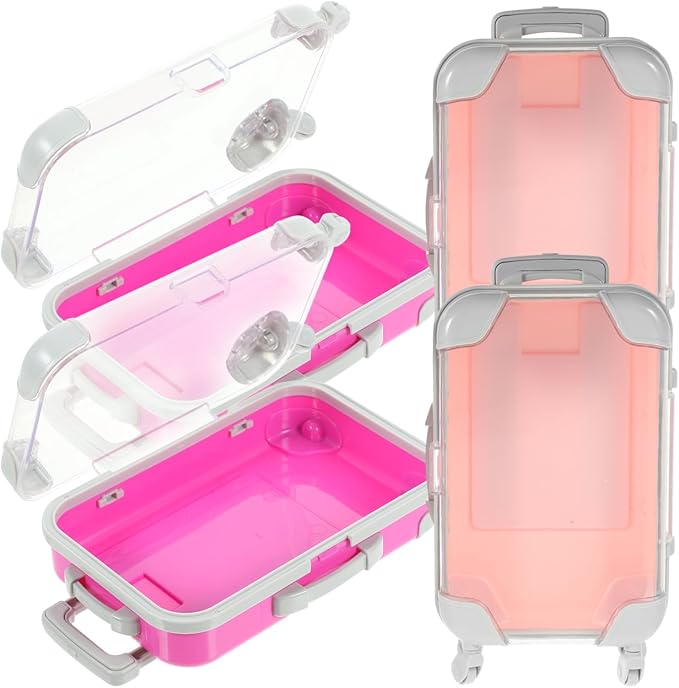 PRETYZOOM Portable Eyelash Box Mini Suitcase False Lash Storage Travel Makeup Case Compact Cosmetic Organizer 6.49X3.34X1.96 Inches