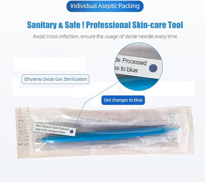 10 Pack of Disposable Sterile Acne Remover Tools Safe Pimple Popper Tool Aseptic Blackhead Remover Tools Sanitary Comedone Extractor Tool Pimple Extractor Tool