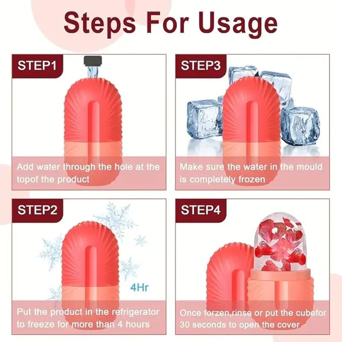 Silicone Ice Roller Globes for Face and Under Eyes with Stainless Steel Gua Sha Tool, Reusable Cooling Facial Massage Wand Set for Puffiness, Sculpting and Skin Refreshing
