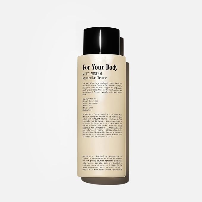 Nécessaire The Body Wash Santal - Multi-Oil Shower Gel Body Wash for Women + Men. Non-Comedogenic + Hypoallergenic for Sensitive Skin with Niacinamide. 8.4 fl oz.
